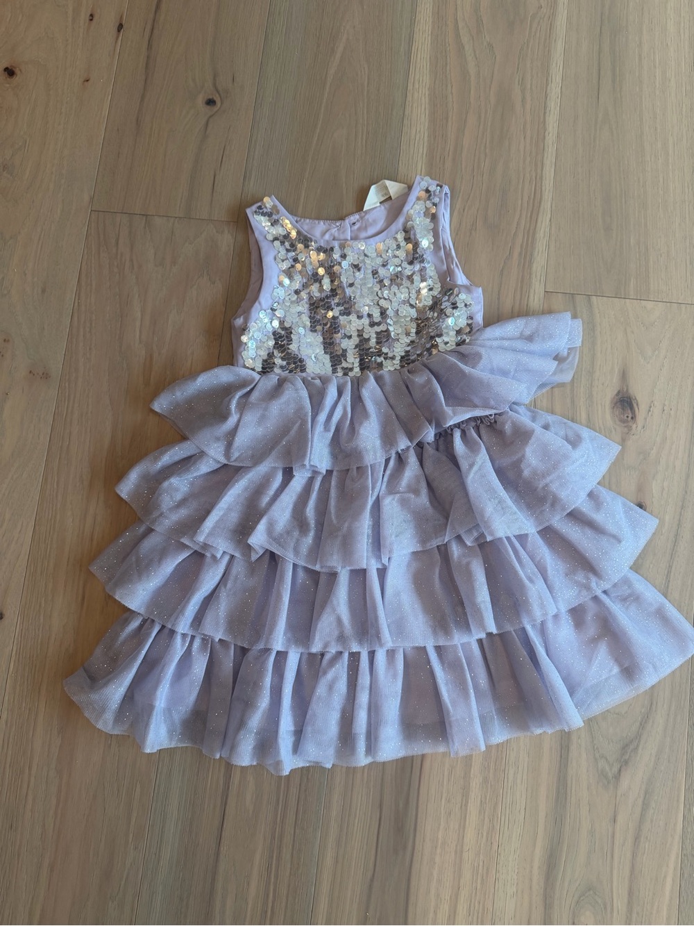 H&M Lilac Sequin Ruffle Tulle Dress